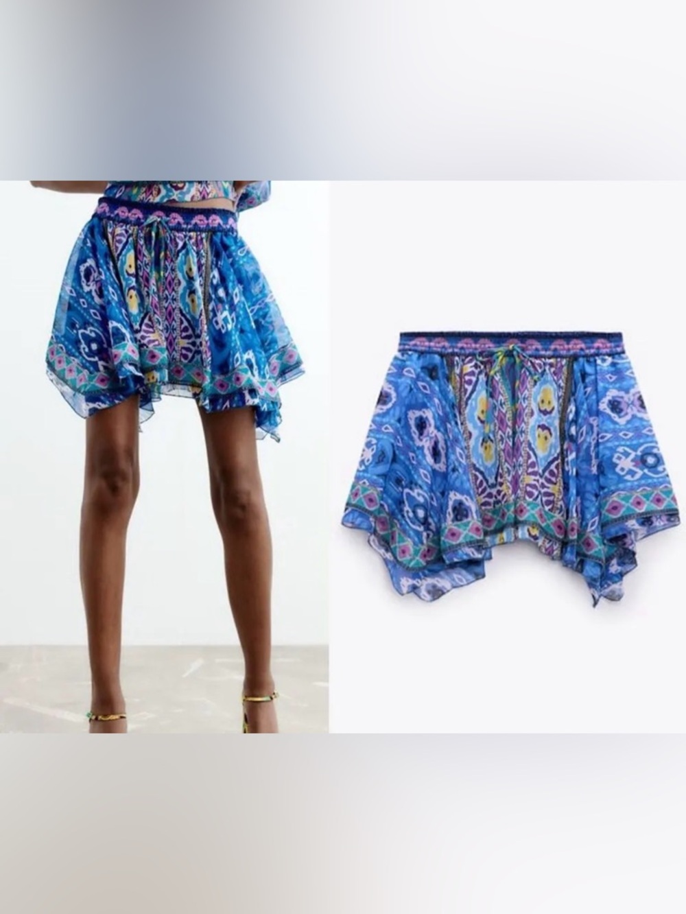 Zara NWT printed mini skirt, small